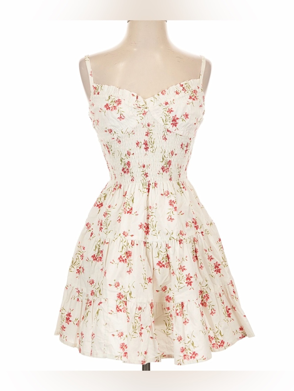 CB POSITANO Smocked Floral 100% Cotton Mini Dress One Size VGUC